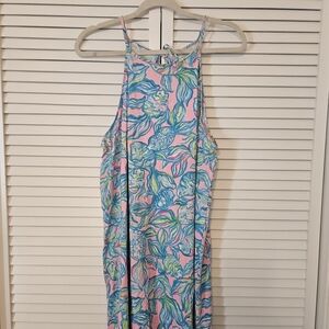 Lilly Pulitzer Colorful Leaf Print Midi Dress